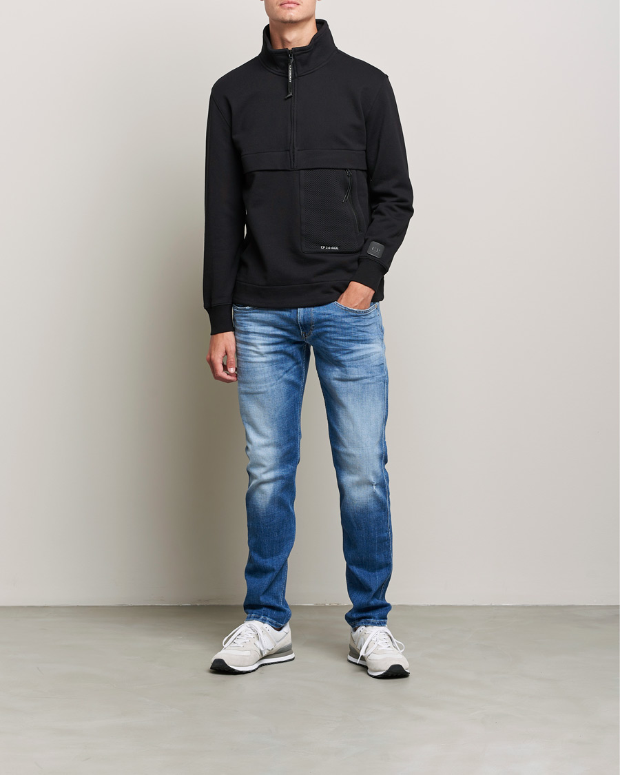 Mies | Puserot | C.P. Company | Metropolis Diagonal Raised Fleece Half Zip Black