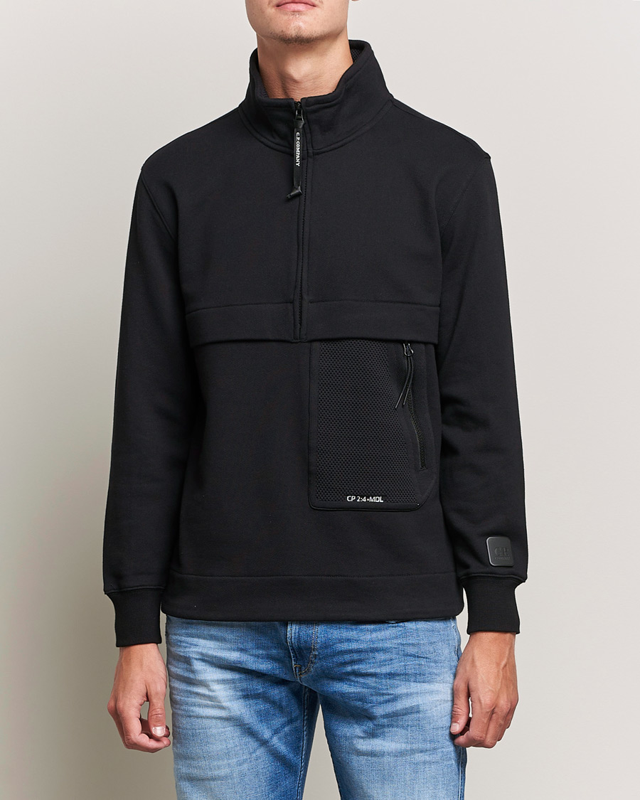 Mies | Puserot | C.P. Company | Metropolis Diagonal Raised Fleece Half Zip Black