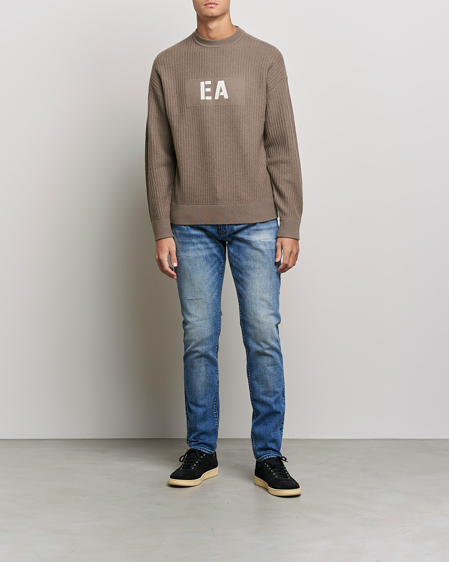 Mies | Italian Department | Emporio Armani | Wool Logo Sweater Camel