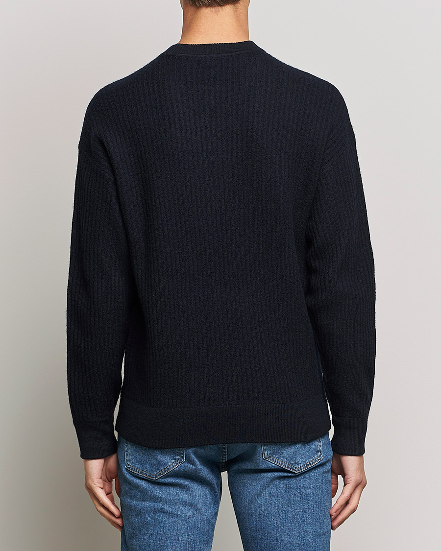 Mies | Puserot | Emporio Armani | Wool Logo Sweater Navy