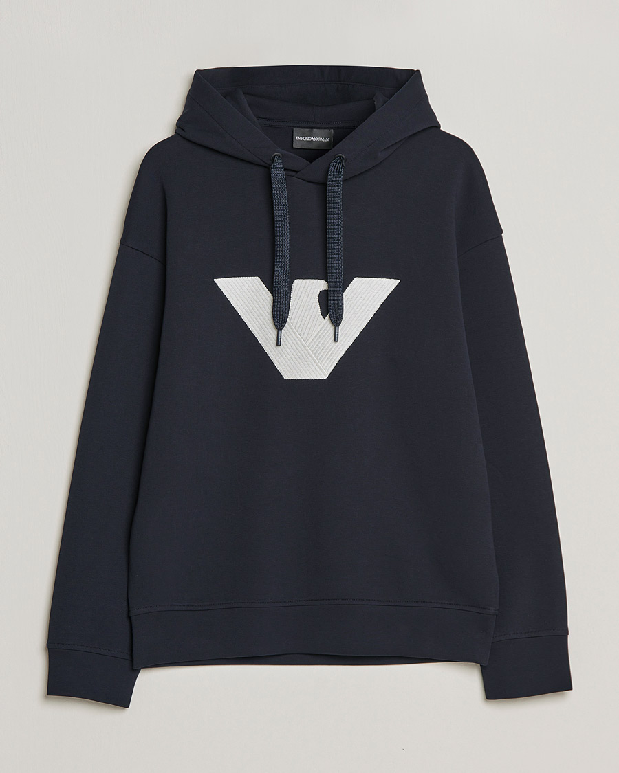 Mies | Puserot | Emporio Armani | Cotton Eagle Hoodie Navy