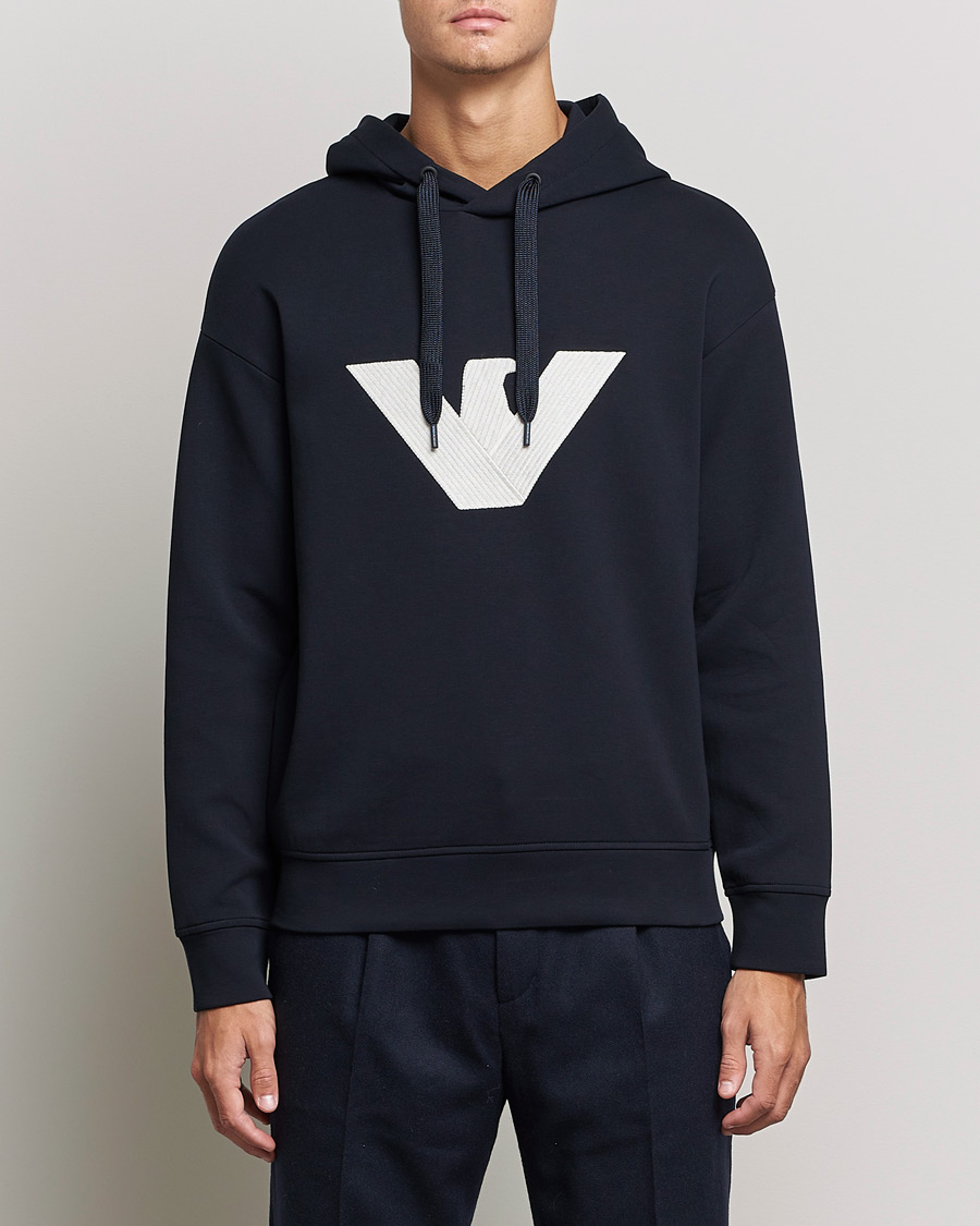 Mies | Puserot | Emporio Armani | Cotton Eagle Hoodie Navy
