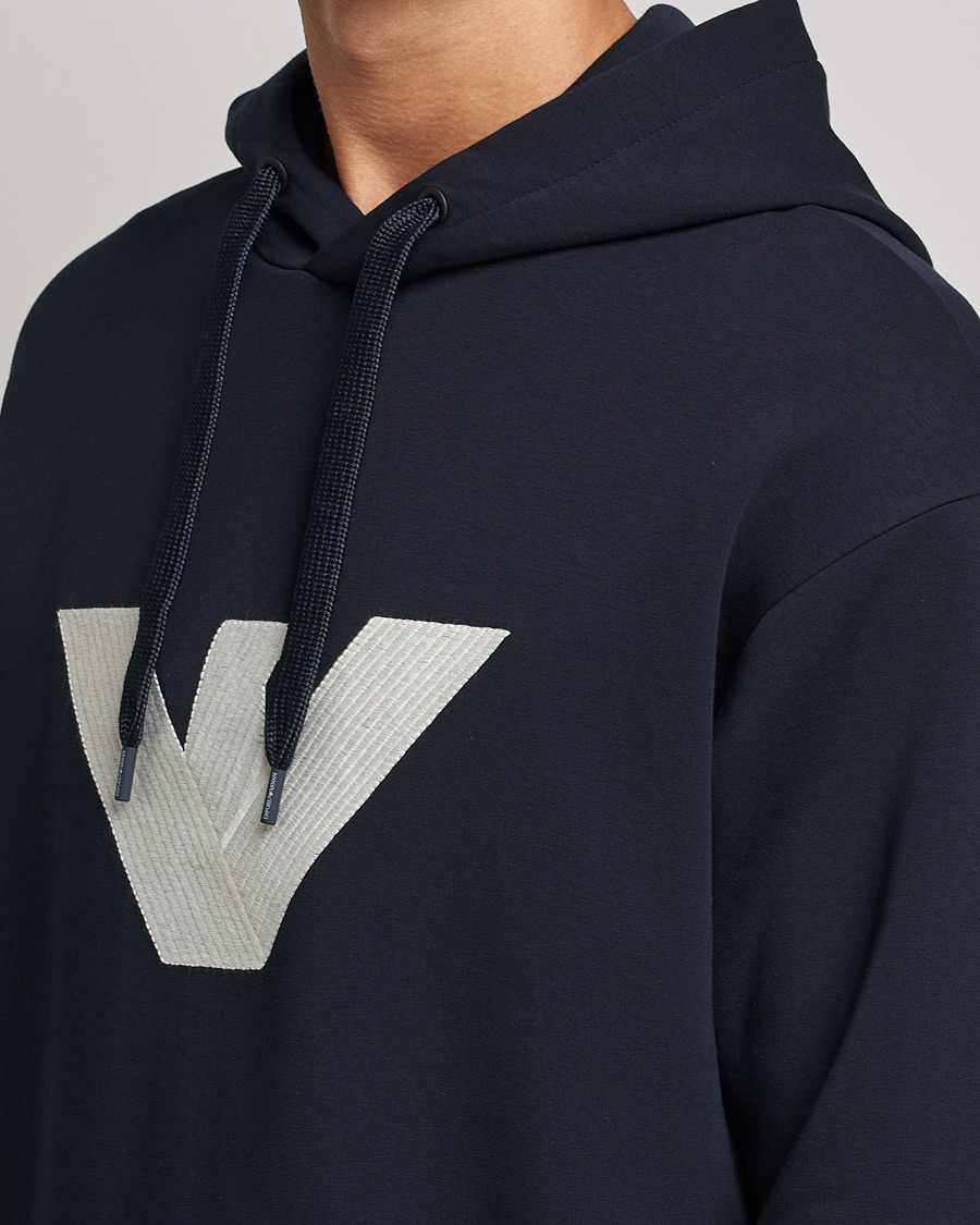 Mies | Puserot | Emporio Armani | Cotton Eagle Hoodie Navy