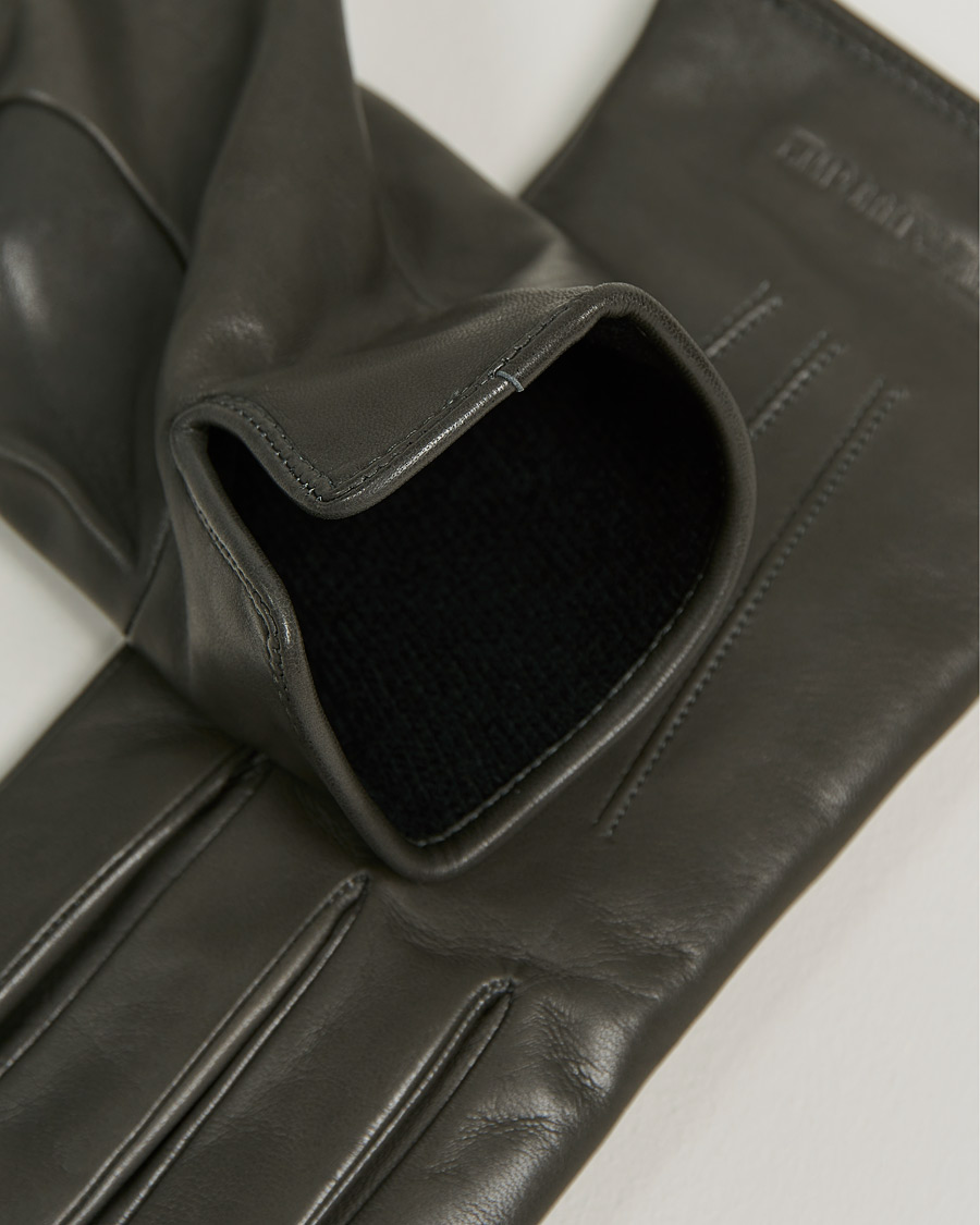 Mies | Emporio Armani Leather Gloves Grey | Emporio Armani | Leather Gloves Grey
