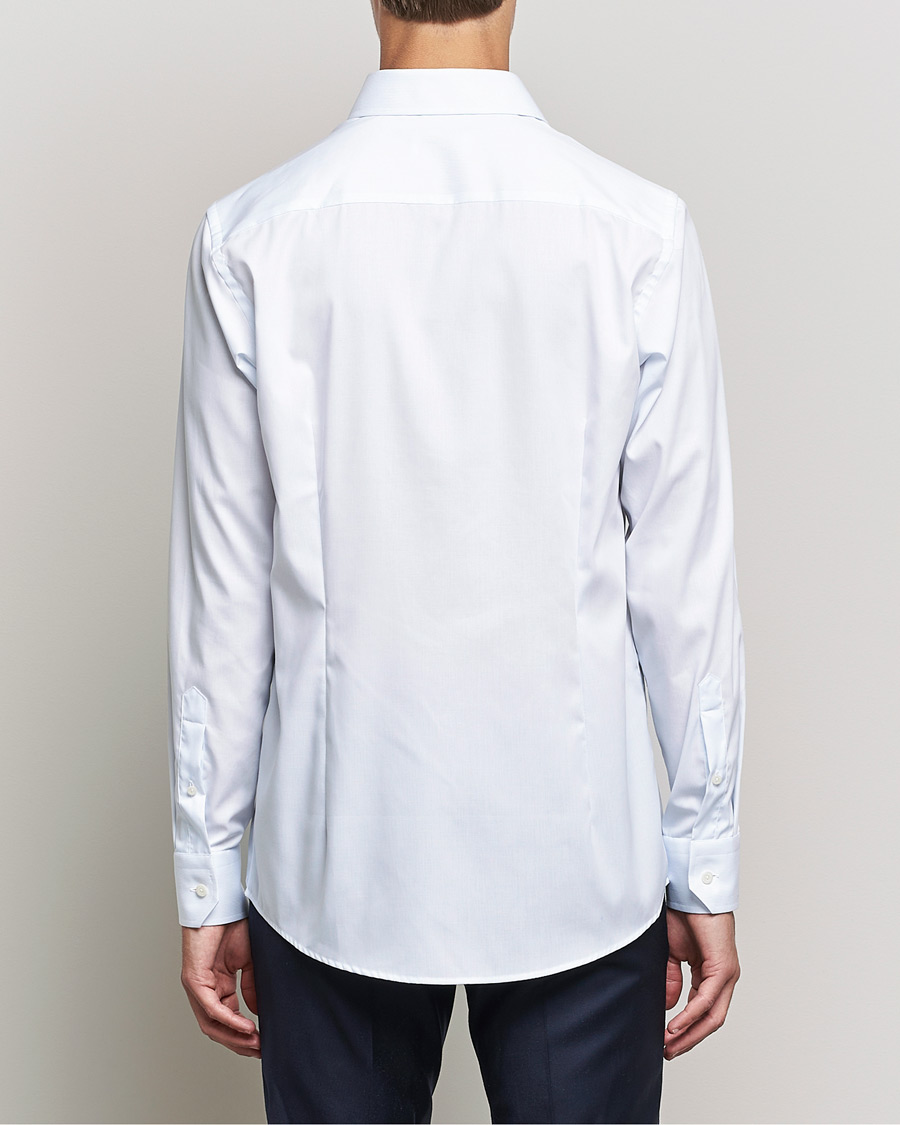 Mies | Kauluspaidat | Eton | Hair line Striped Contemporary Twill Shirt Light Blue