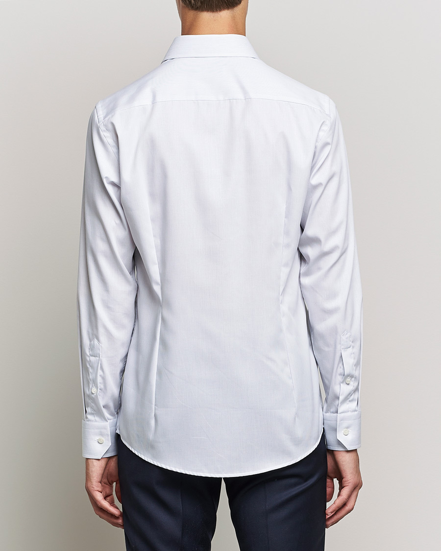 Mies | Kauluspaidat | Eton | Hairline Striped Slim Twill Shirt Navy Blue