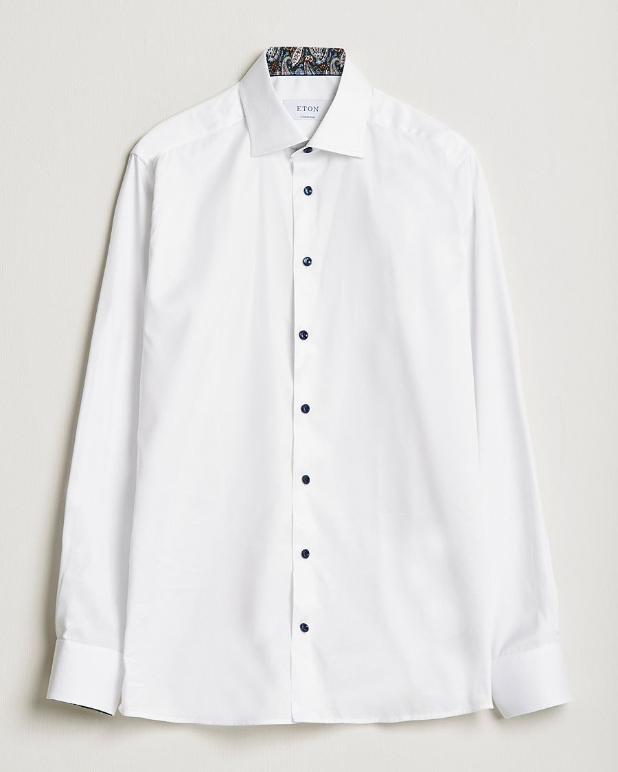 Miehet |  | Eton | Organic Cotton Signature Twill Contemporary Shirt White