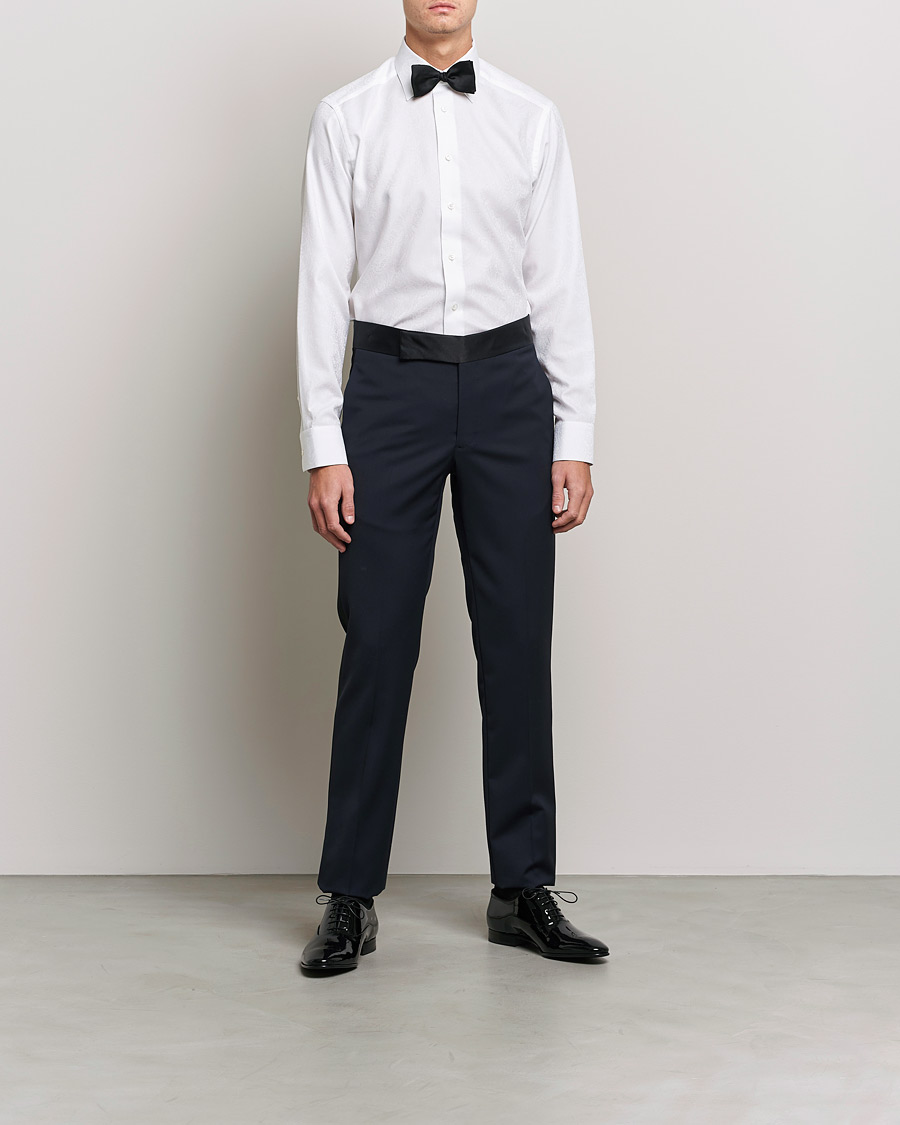 Mies | Bisnespaidat | Eton | Jaquard Paisley Shirt White