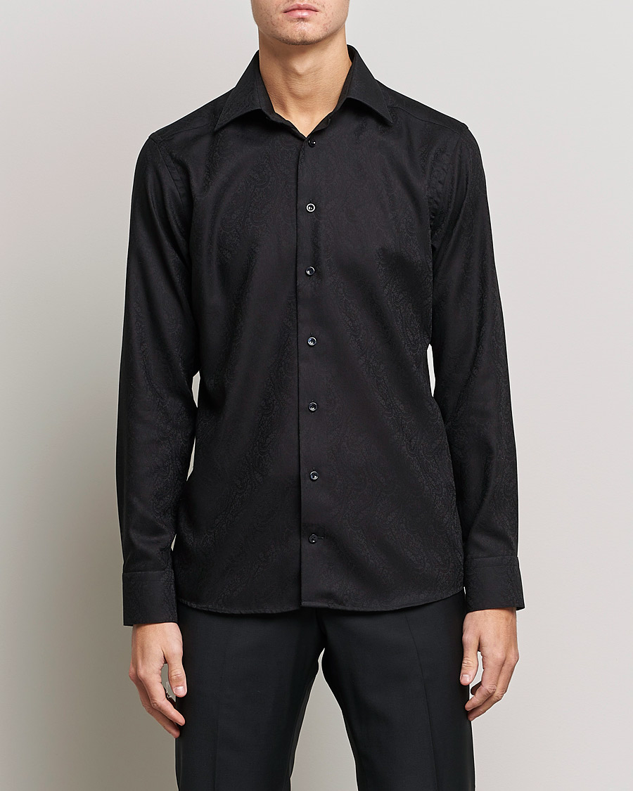 Mies | Kauluspaidat | Eton | Jaquard Paisley Shirt Black