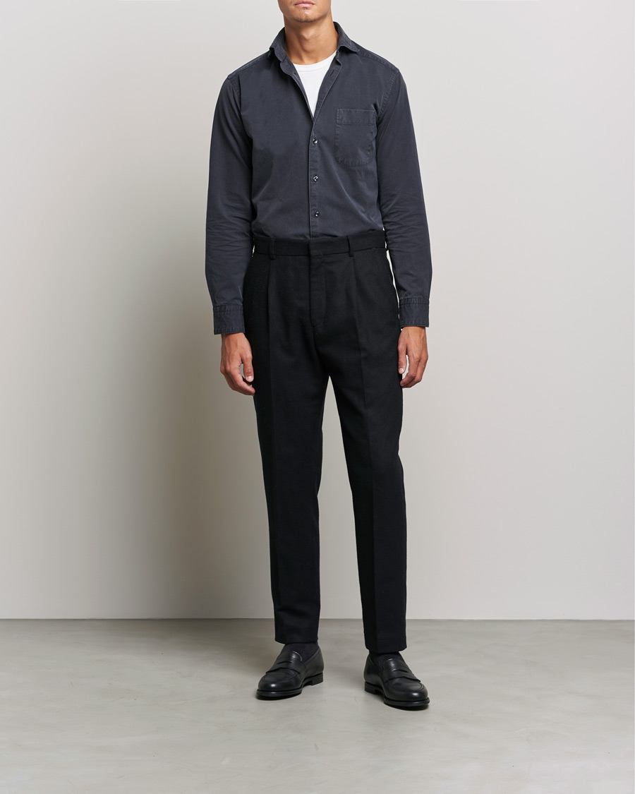 Mies | Rennot paidat | Eton | Recycled Cotton Denim Shirt Black