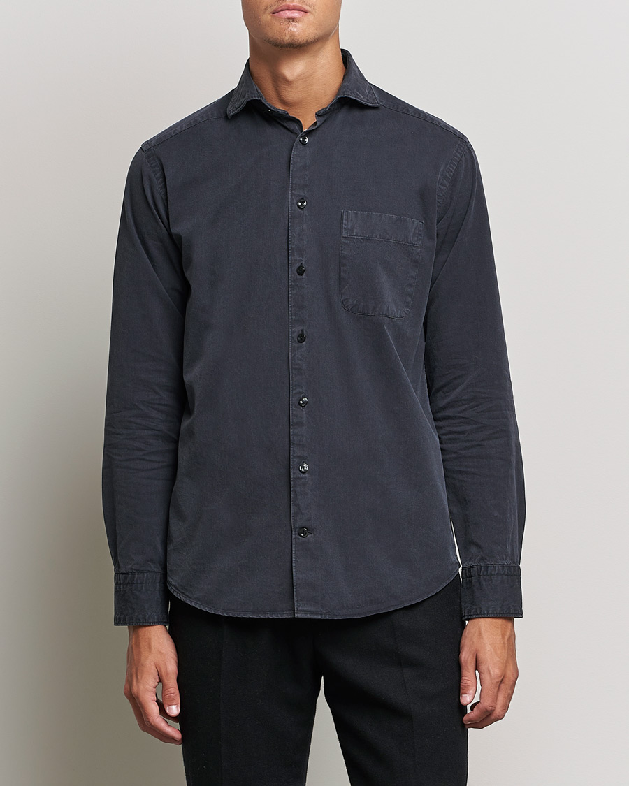 Mies | Kauluspaidat | Eton | Recycled Cotton Denim Shirt Black