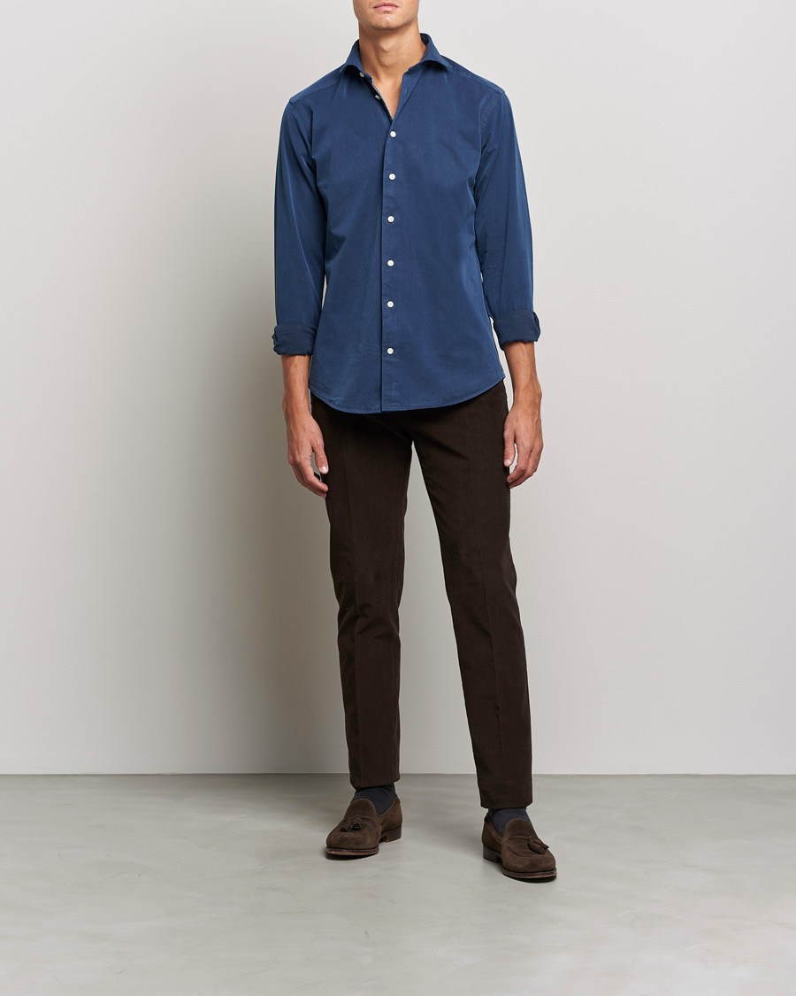 Mies | Business & Beyond | Eton | Recycled Cotton Denim Shirt Blue