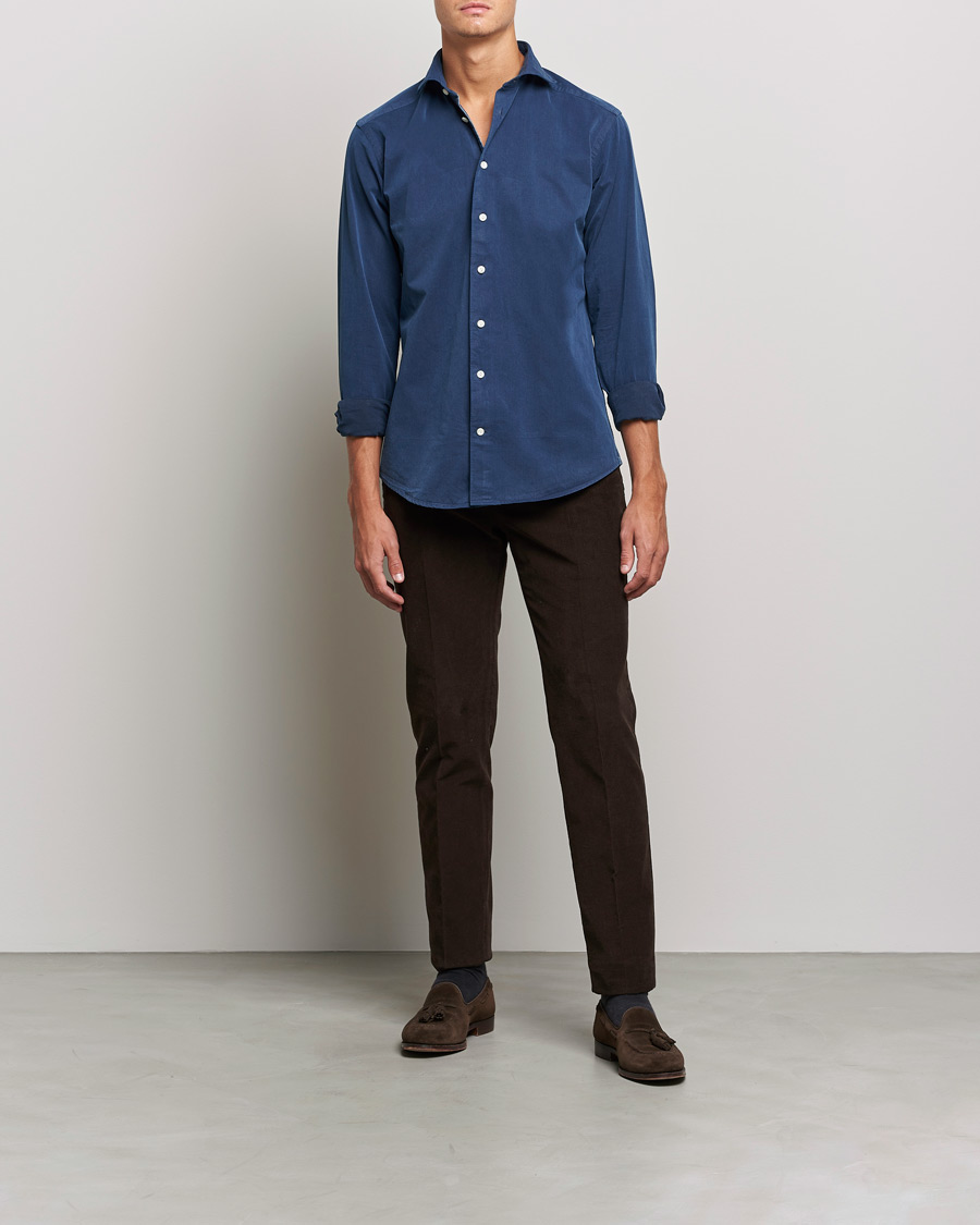 Mies | Kauluspaidat | Eton | Recycled Cotton Denim Shirt Blue