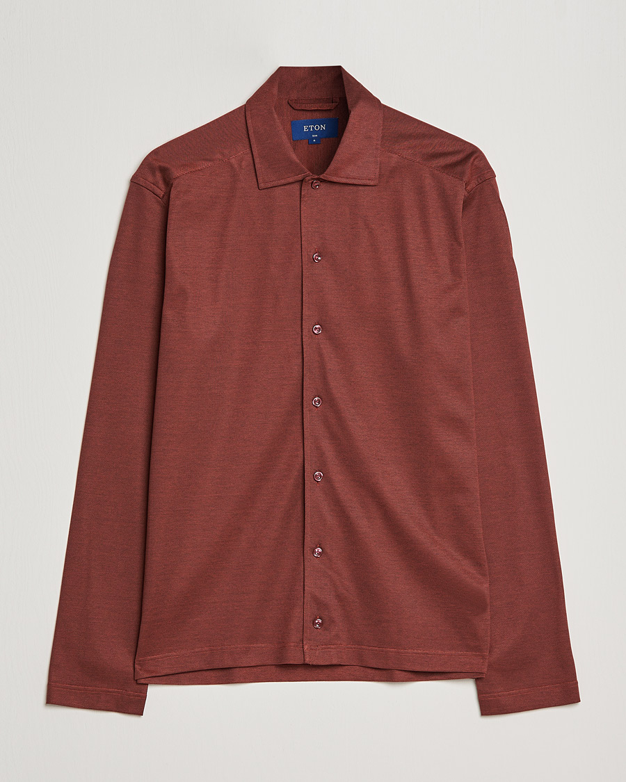 Mies | Puserot | Eton | Oxford Pique Shirt Mid Red