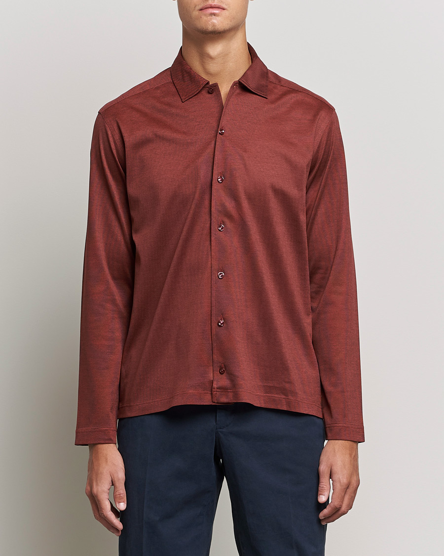 Mies | Puserot | Eton | Oxford Pique Shirt Mid Red