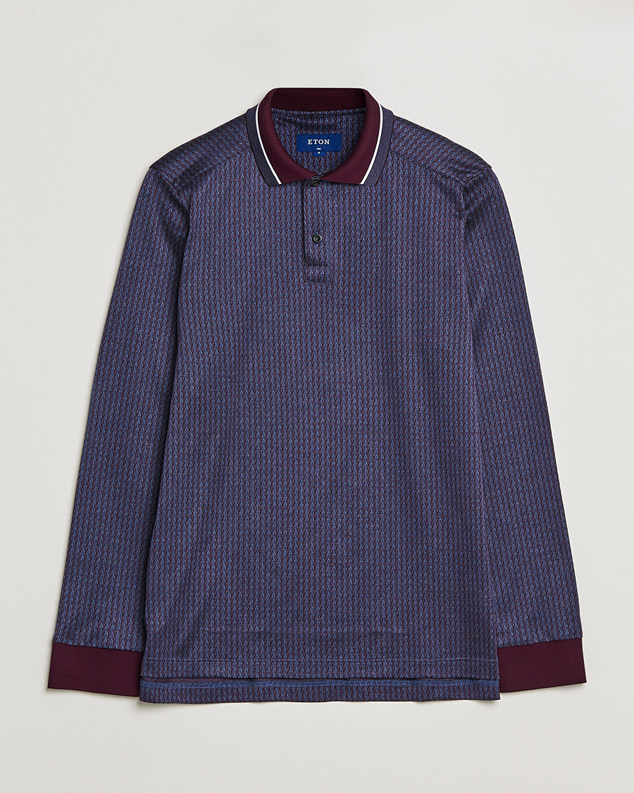 Mies | Puserot | Eton | Jacuard Polo Shirt Red
