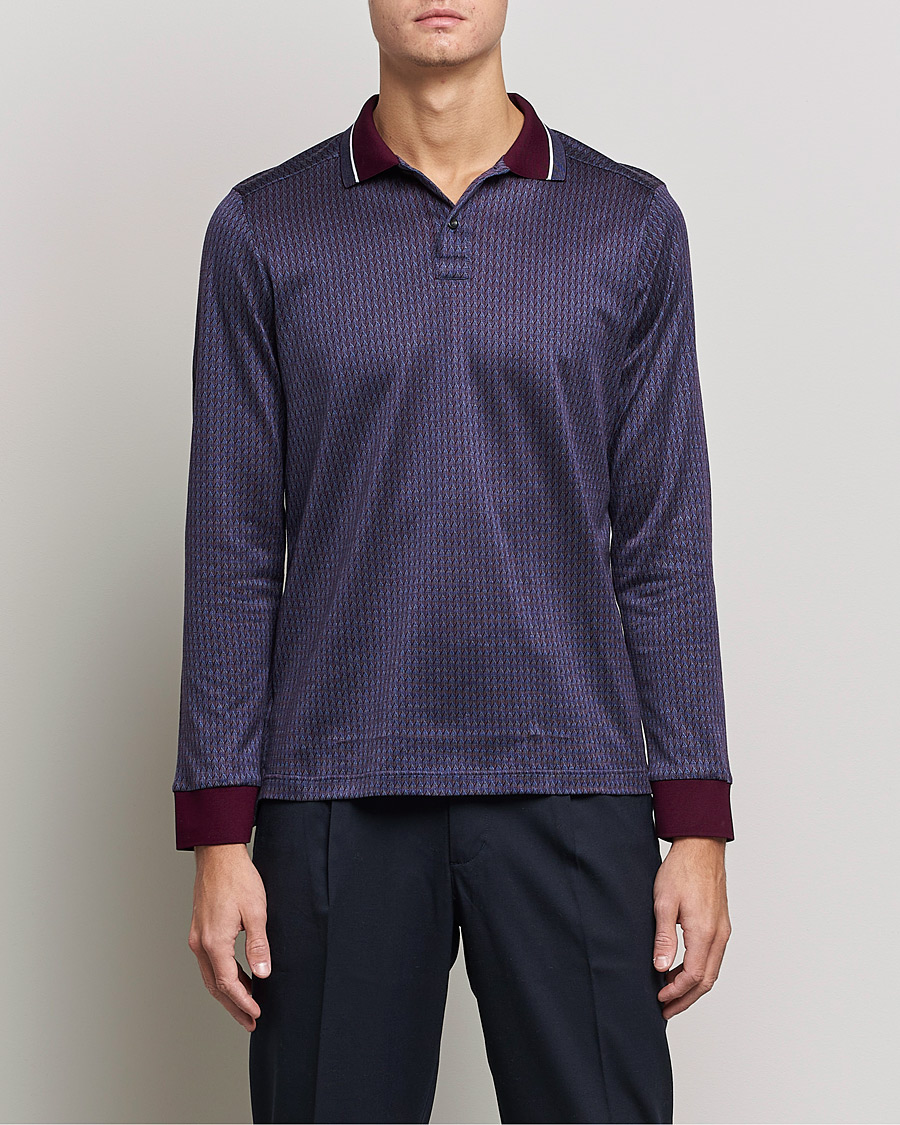 Mies | Puserot | Eton | Jacuard Polo Shirt Red