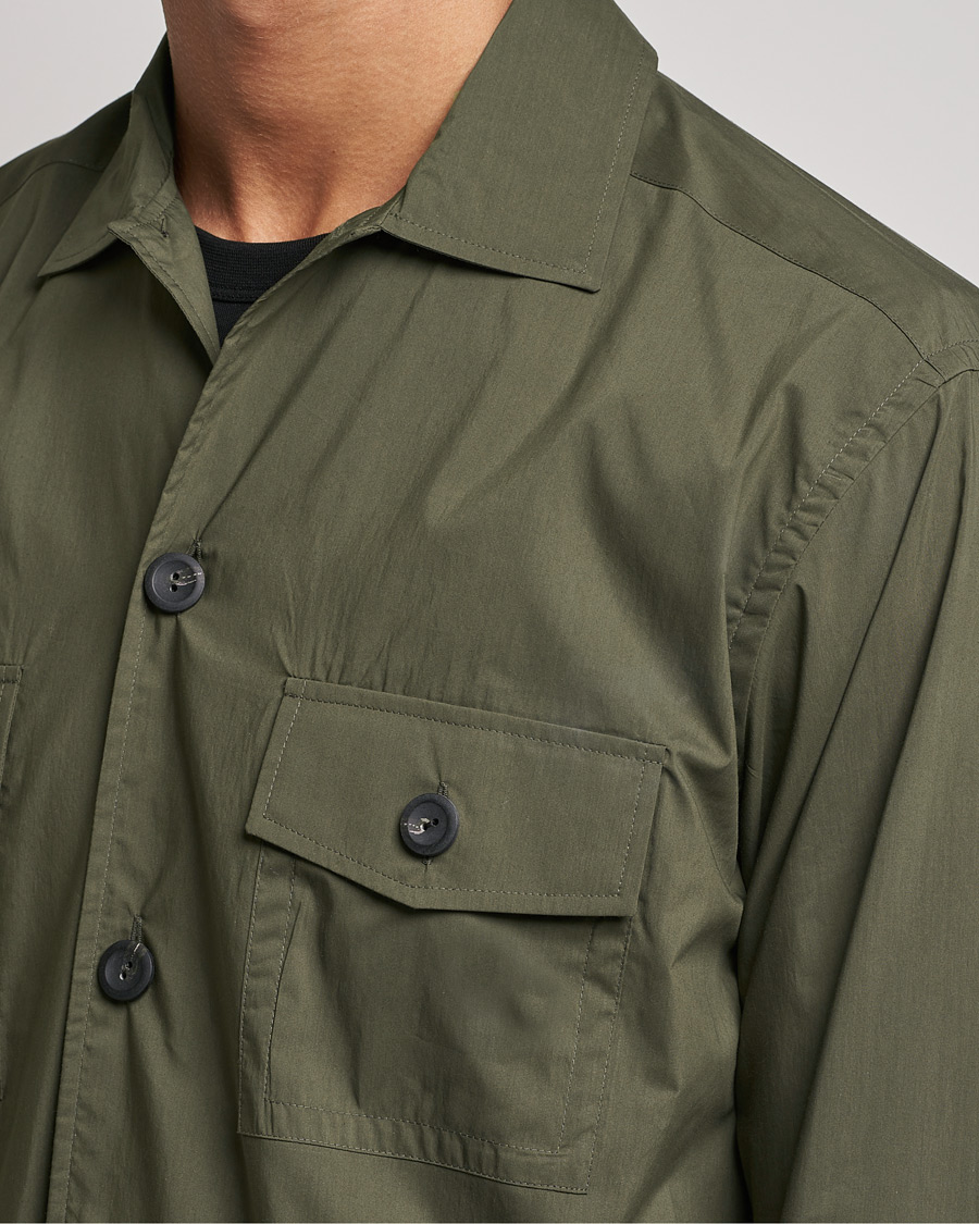 Mies | Kauluspaidat | Eton | Cotton Nylon Overshirt Olive