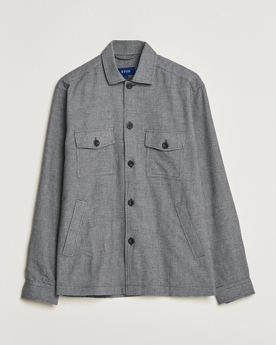 Mies | Kauluspaidat | Eton | Wool Cashmere Overshirt Black