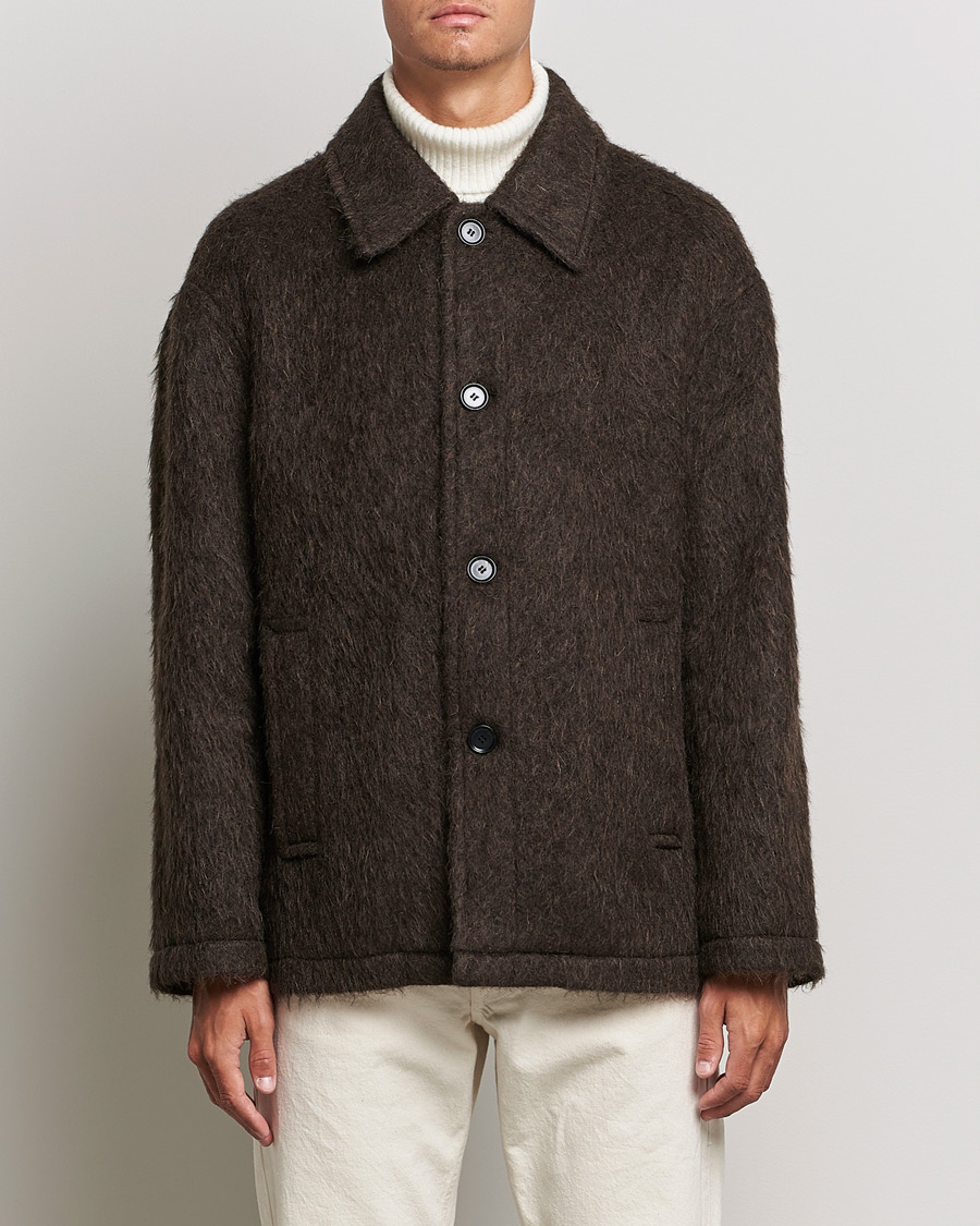 Mies | Takit | Filippa K | Seattle Hairy Coat Dark Brown