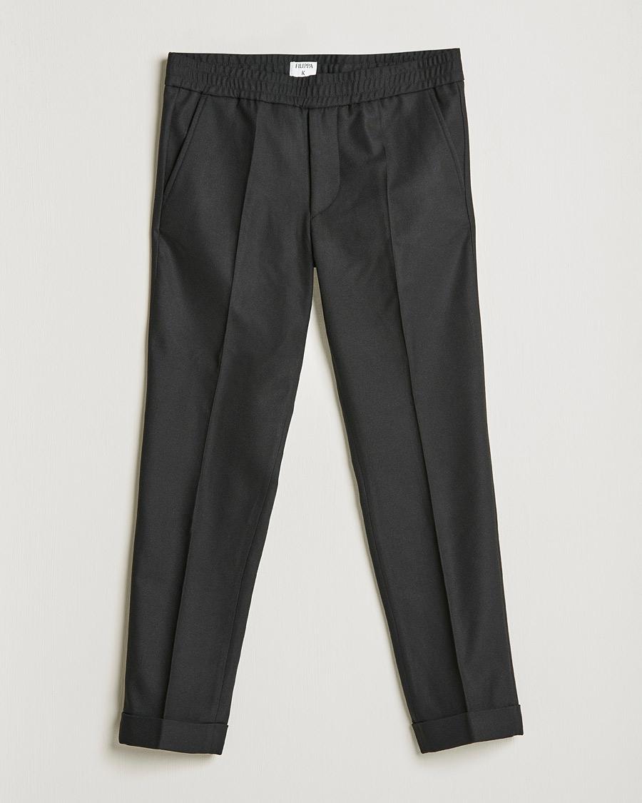 Mies | Housut | Filippa K | Terry Flannel Trousers Black