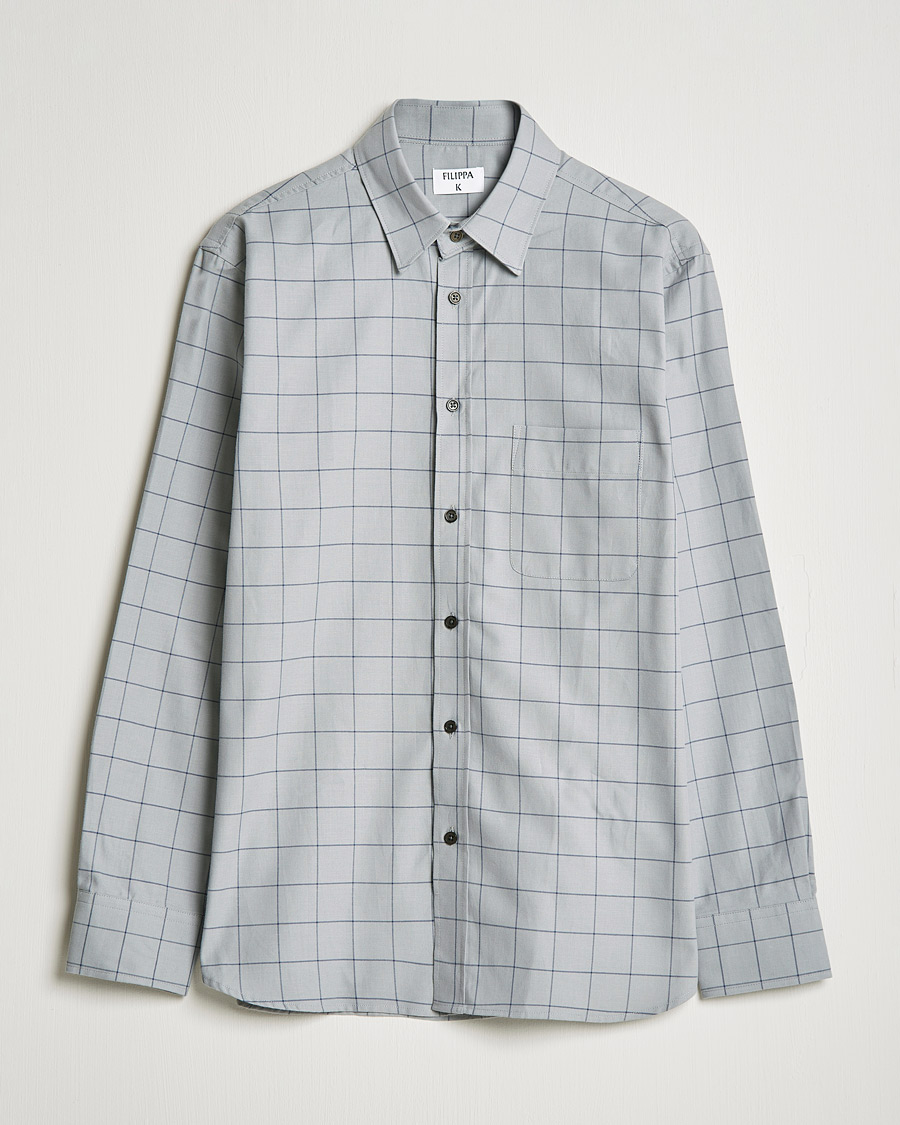 Mies | Kauluspaidat | Filippa K | Rob Checked Shirt Light Grey