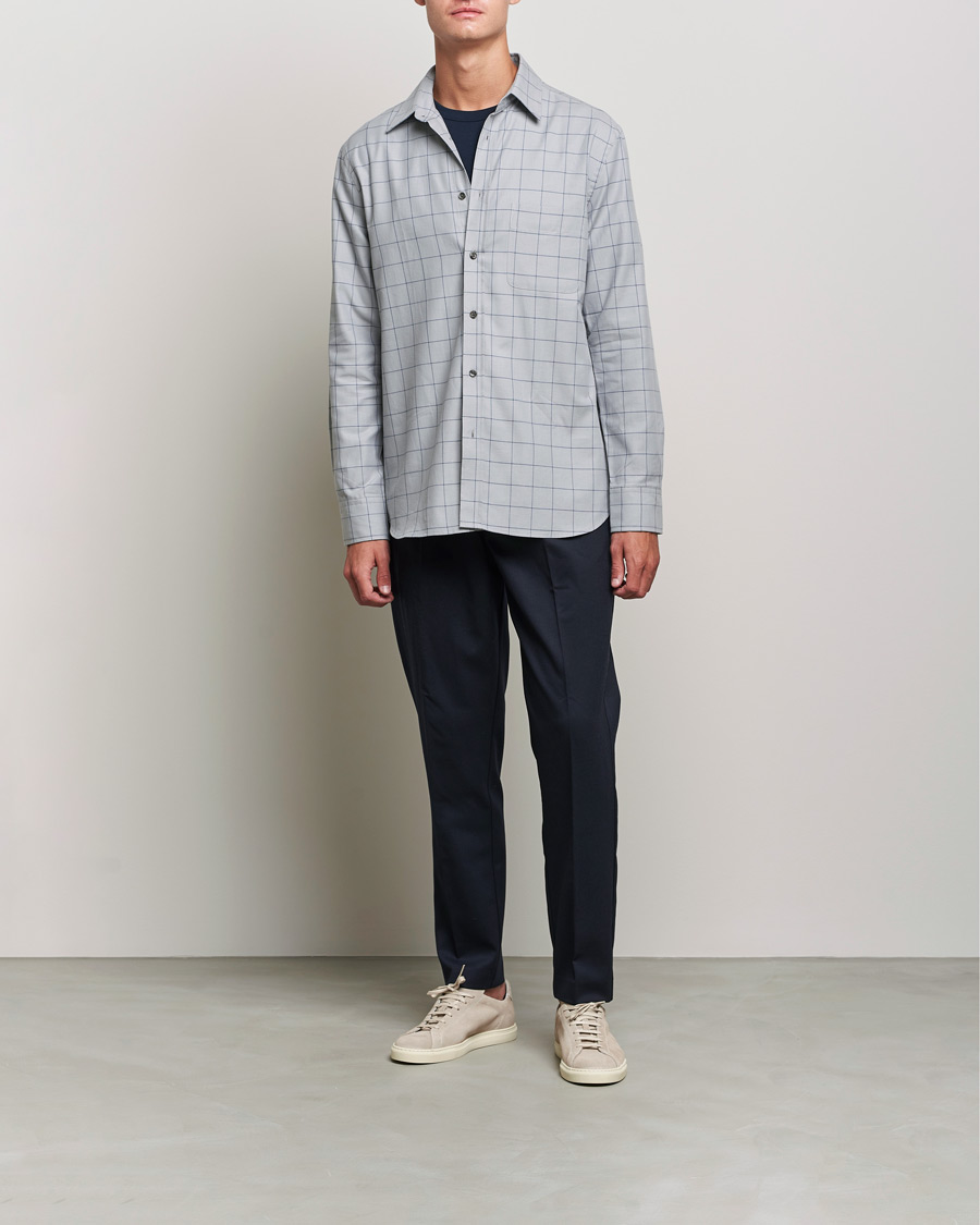 Mies | Kauluspaidat | Filippa K | Rob Checked Shirt Light Grey