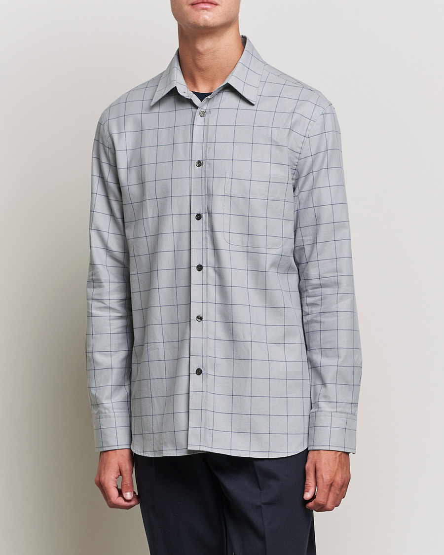 Mies | Kauluspaidat | Filippa K | Rob Checked Shirt Light Grey
