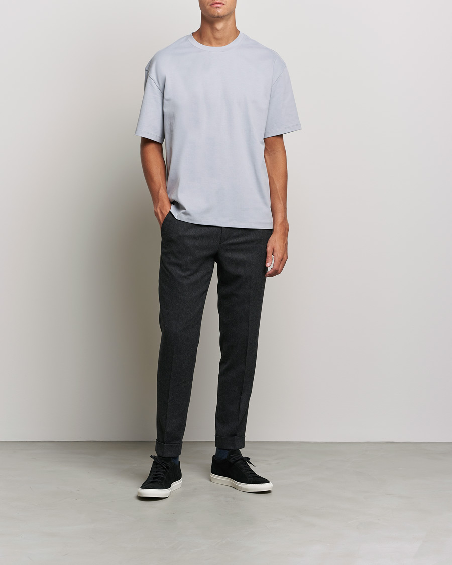 Mies | T-paidat | Filippa K | Brushed Cotton Tee Fog Blue