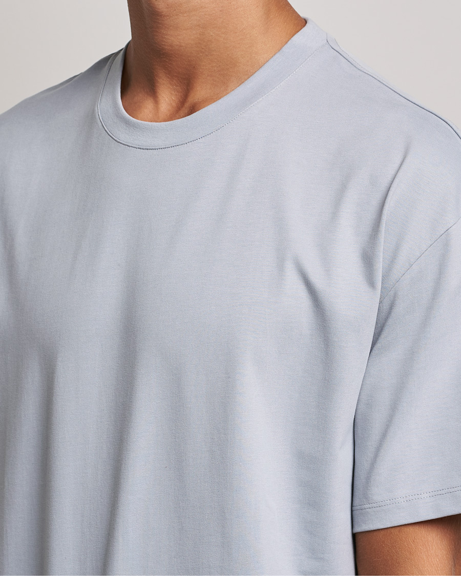 Mies | T-paidat | Filippa K | Brushed Cotton Tee Fog Blue