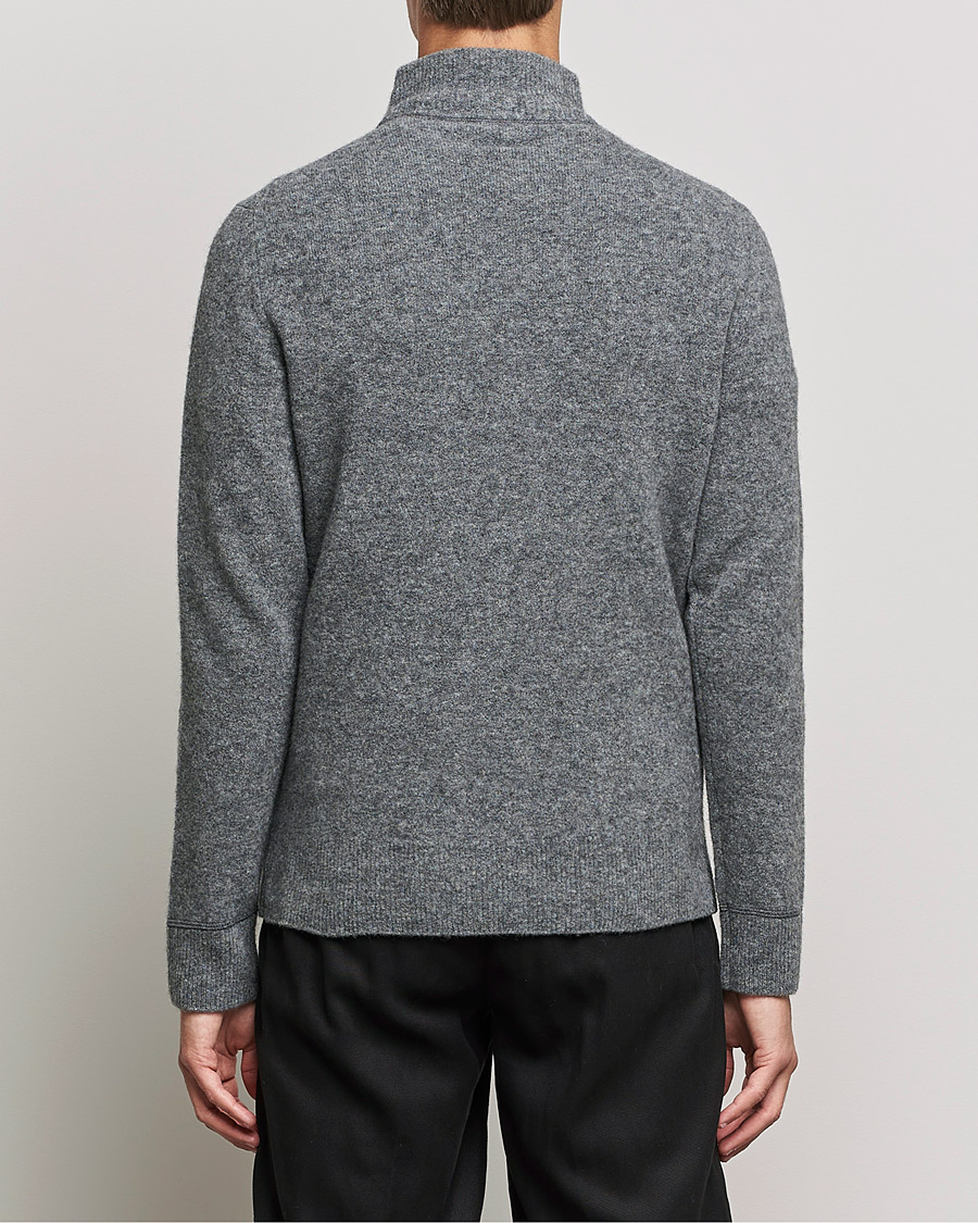 Mies | Puserot | Filippa K | Andrew Yak Zip Sweater Mid Grey Melange