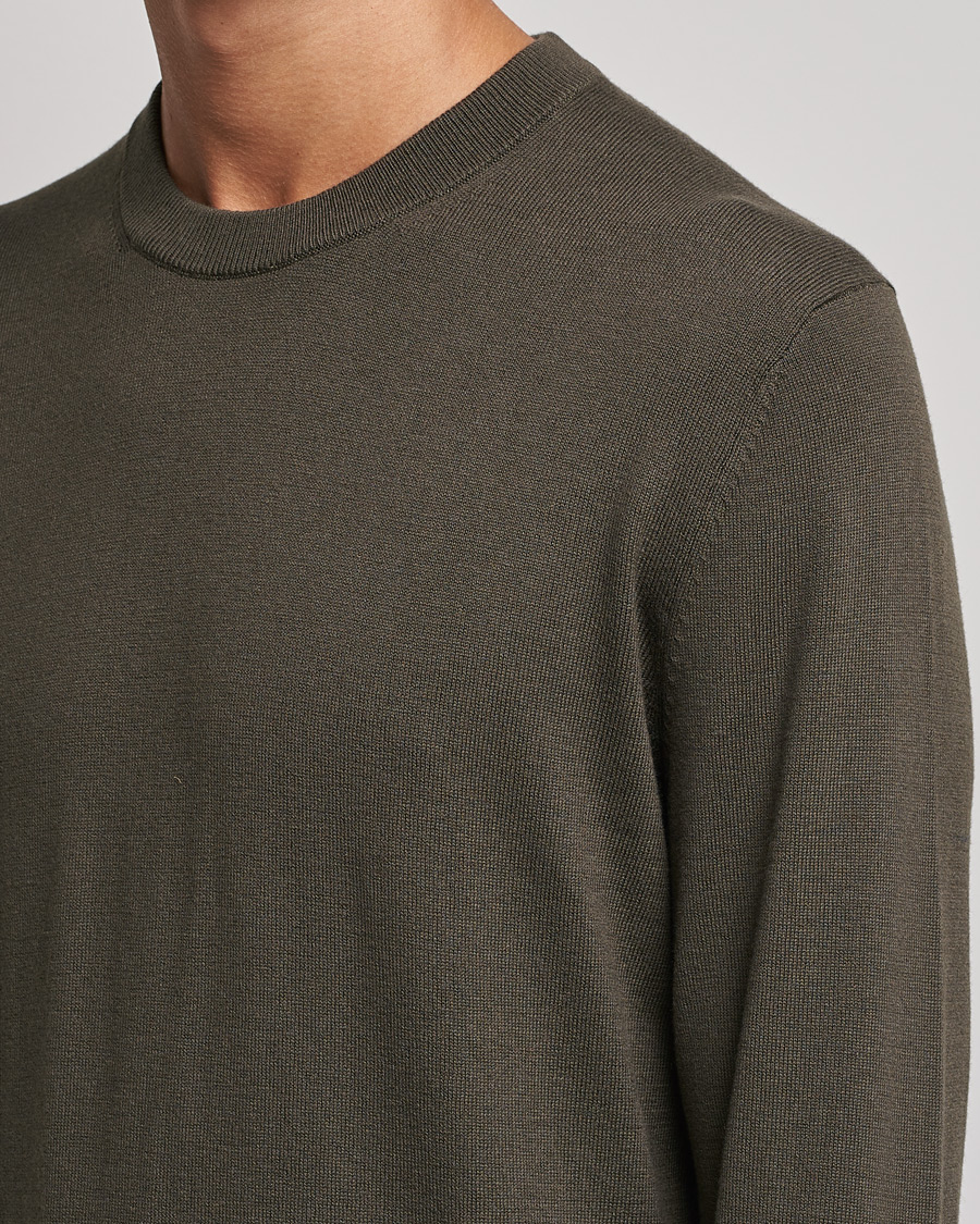 Mies | Puserot | Filippa K | Cotton Merion Sweater Dark Forest Green