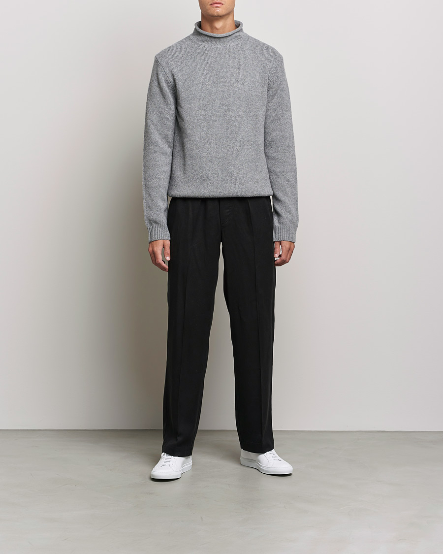 Mies | Puserot | Filippa K | Milo Wool Cashmere Sweater Mid Grey Melange
