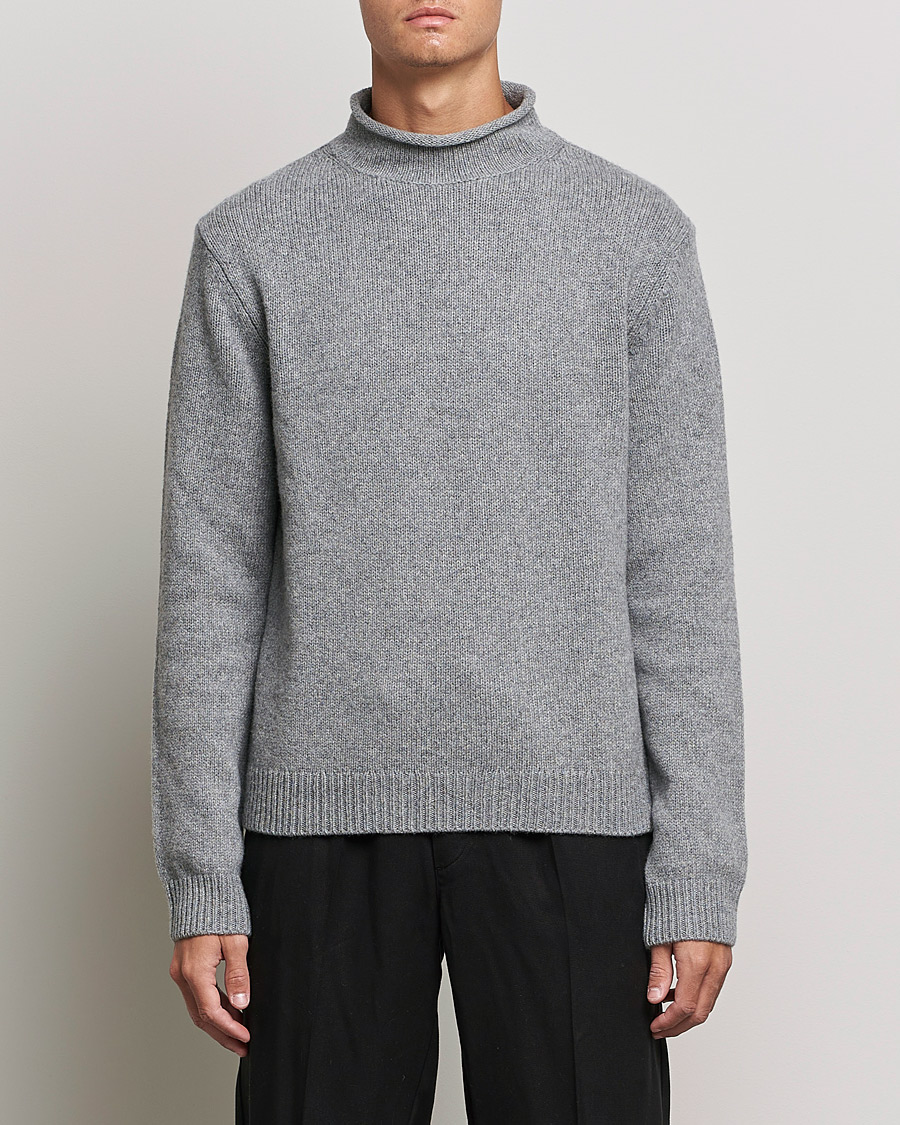 Mies | Poolot | Filippa K | Milo Wool Cashmere Sweater Mid Grey Melange