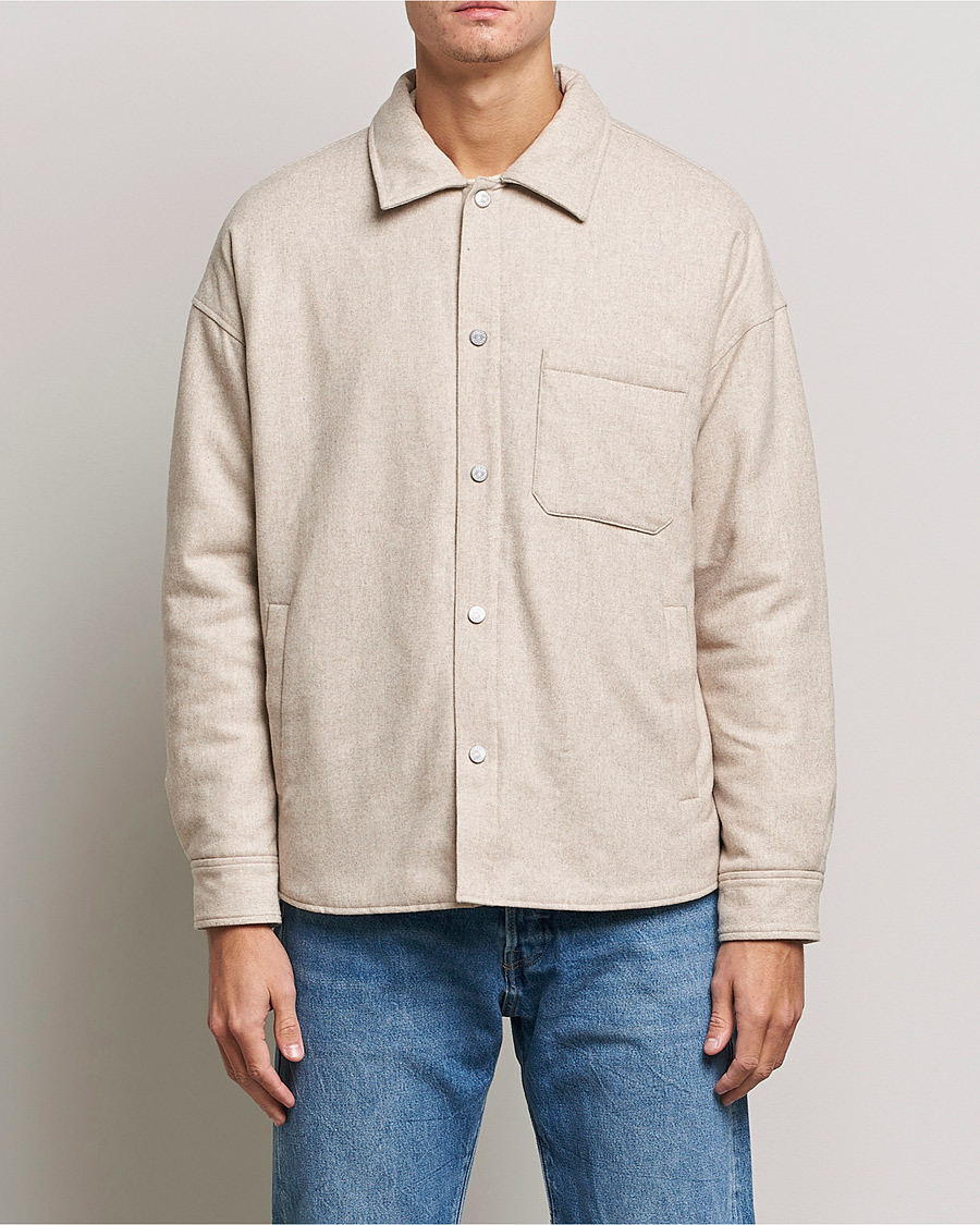 Mies | Paitatakkien aika | FRAME | Warm Textured Wool/Cashmere Overshirt Deep Fog