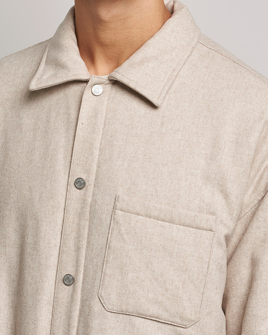 Mies | Kauluspaidat | FRAME | Warm Textured Wool/Cashmere Overshirt Deep Fog