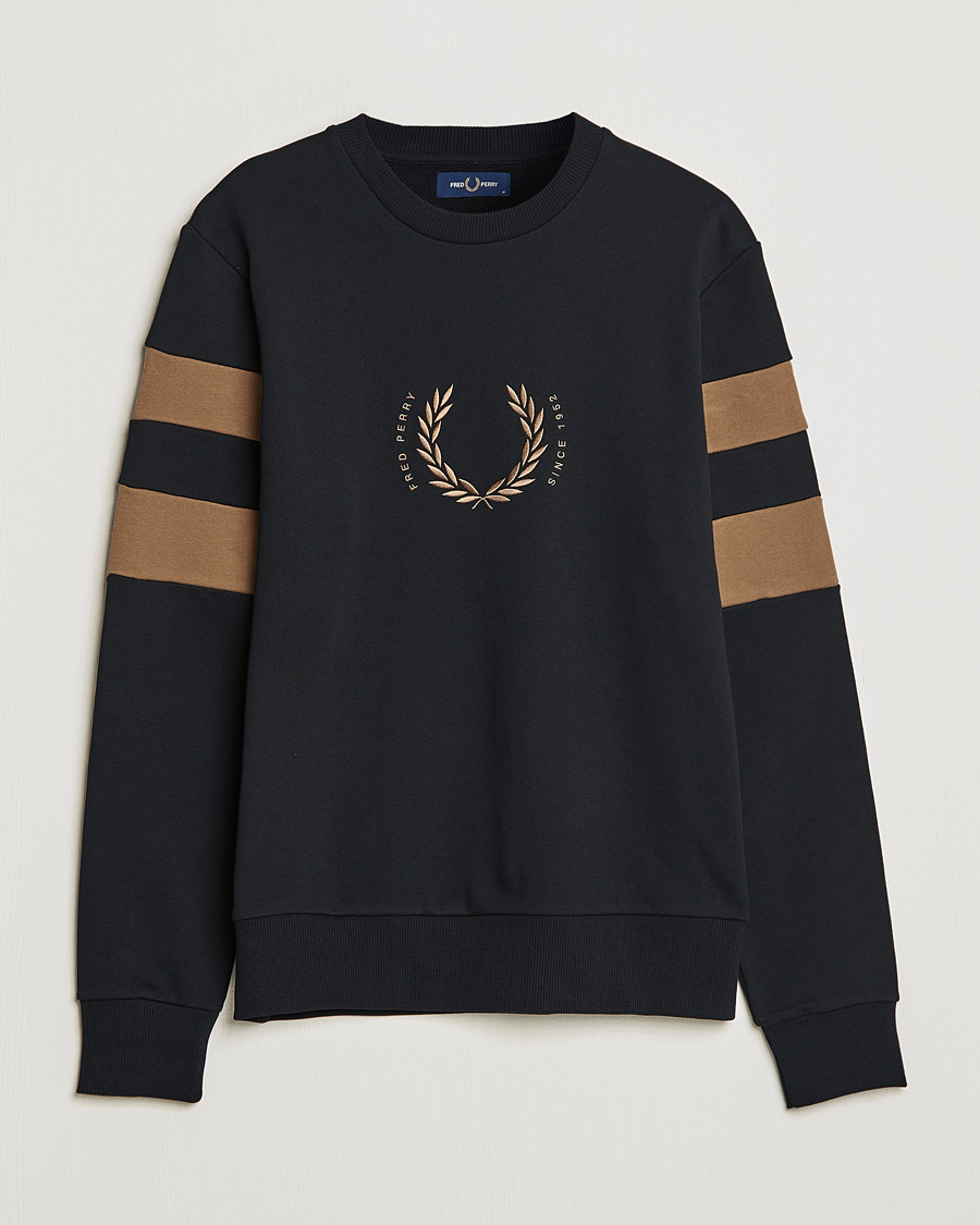 Mies | Puserot | Fred Perry | Branded Tipped Sleeve Sweatshirt Black