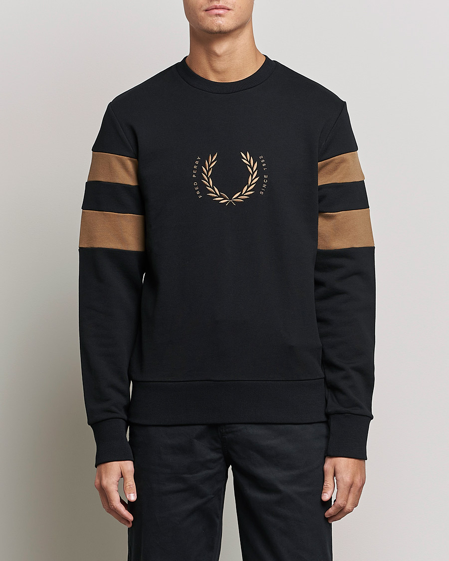 Mies |  | Fred Perry | Branded Tipped Sleeve Sweatshirt Black