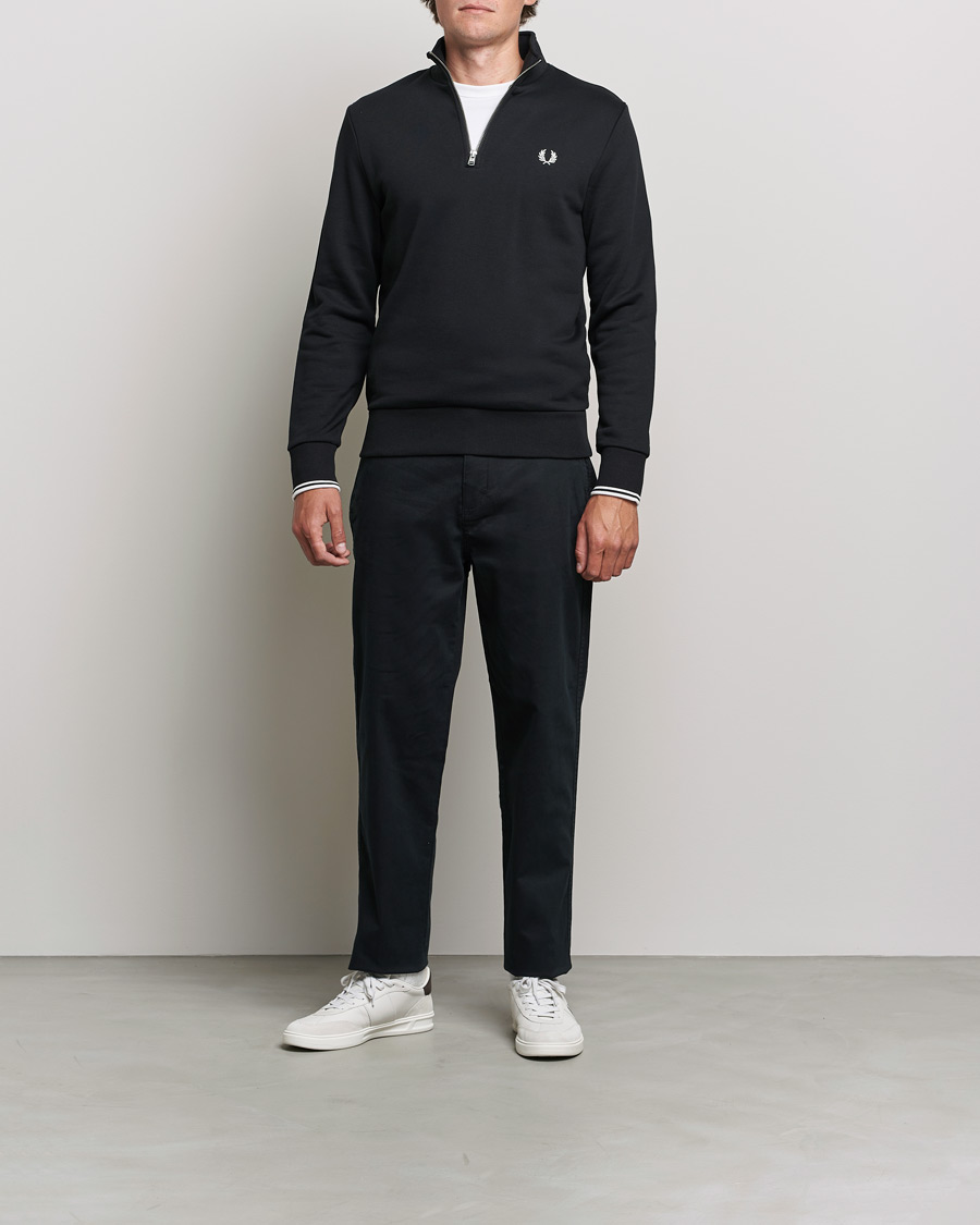 Mies |  | Fred Perry | Half Zip Sweatshirt Black