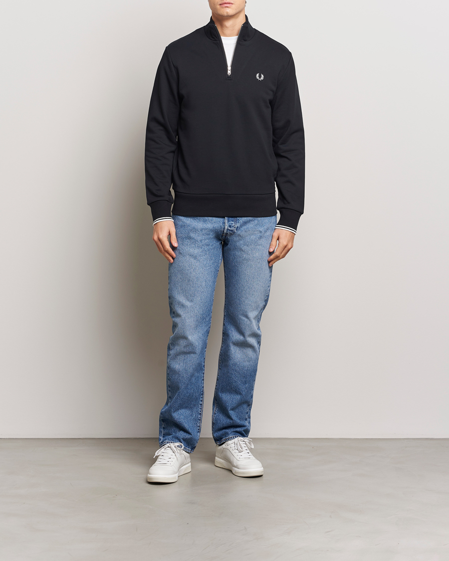 Mies | Puserot | Fred Perry | Half Zip Sweatshirt Black
