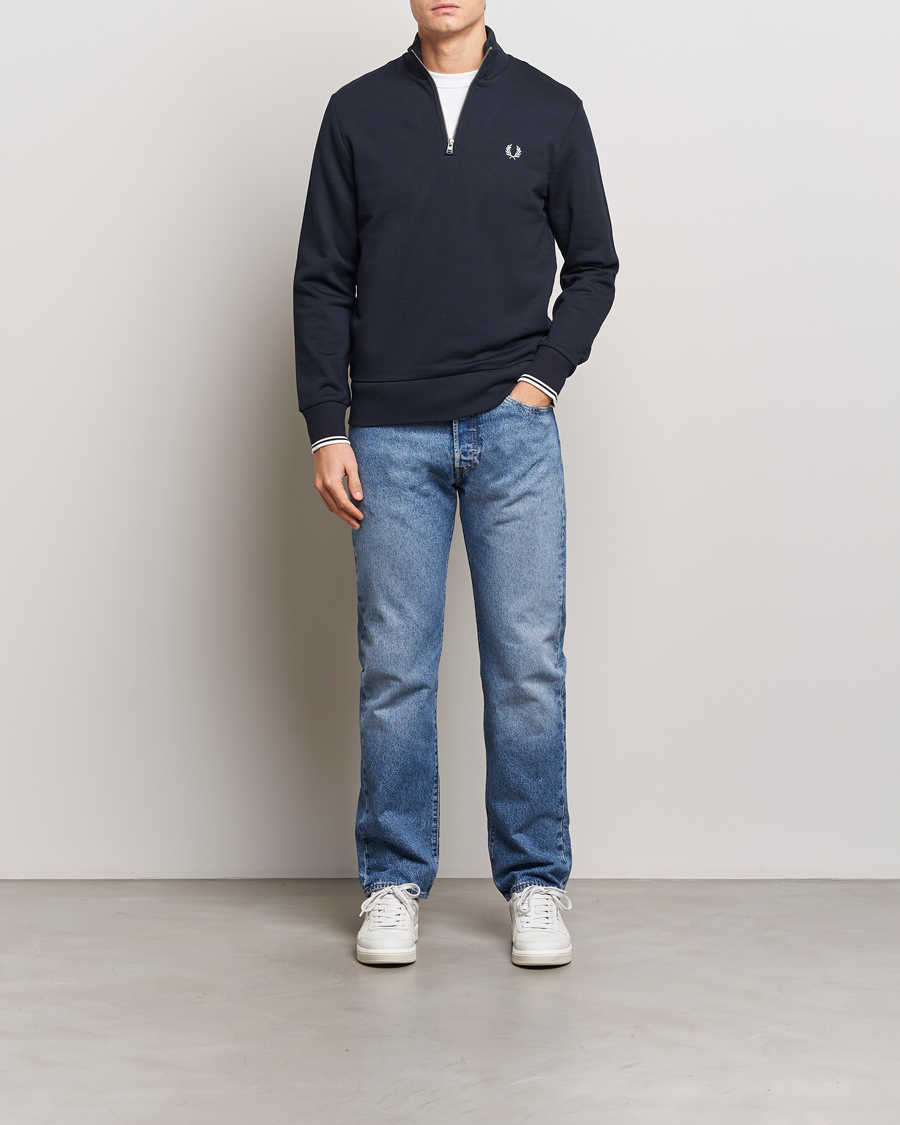 Mies | Puserot | Fred Perry | Half Zip Sweatshirt Navy