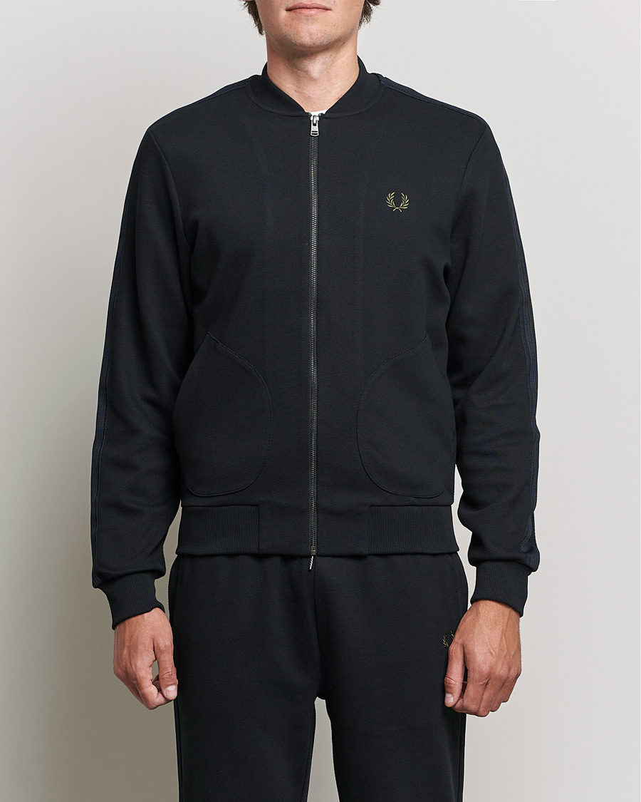 Mies |  | Fred Perry | Knitted Tapped Track Jacket Black