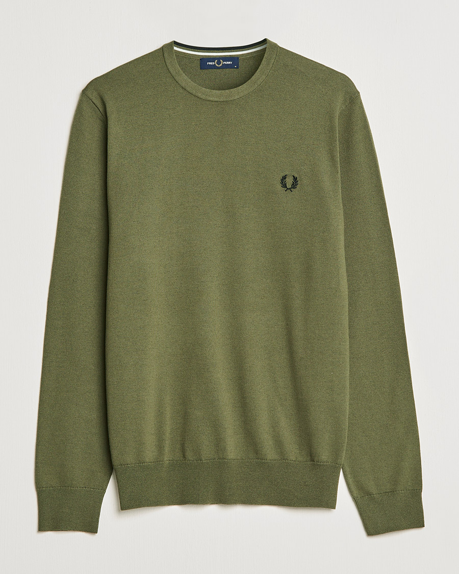 Mies | Puserot | Fred Perry | Classic Crew Neck Jumper Uniform Green