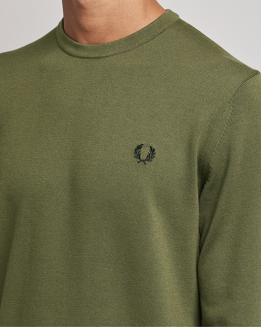 Mies | Puserot | Fred Perry | Classic Crew Neck Jumper Uniform Green