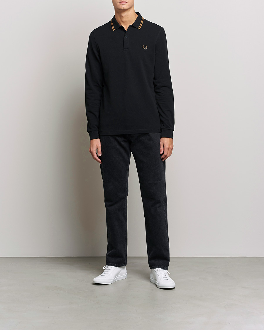 Mies |  | Fred Perry | Long Sleeve Twin Tipped Shirt Black