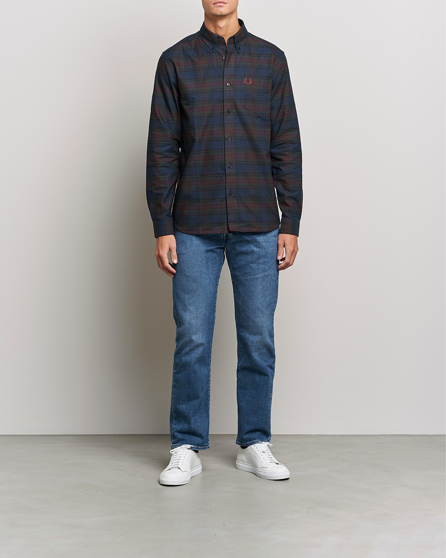 Mies | Kauluspaidat | Fred Perry | Tartan Shirt Navy