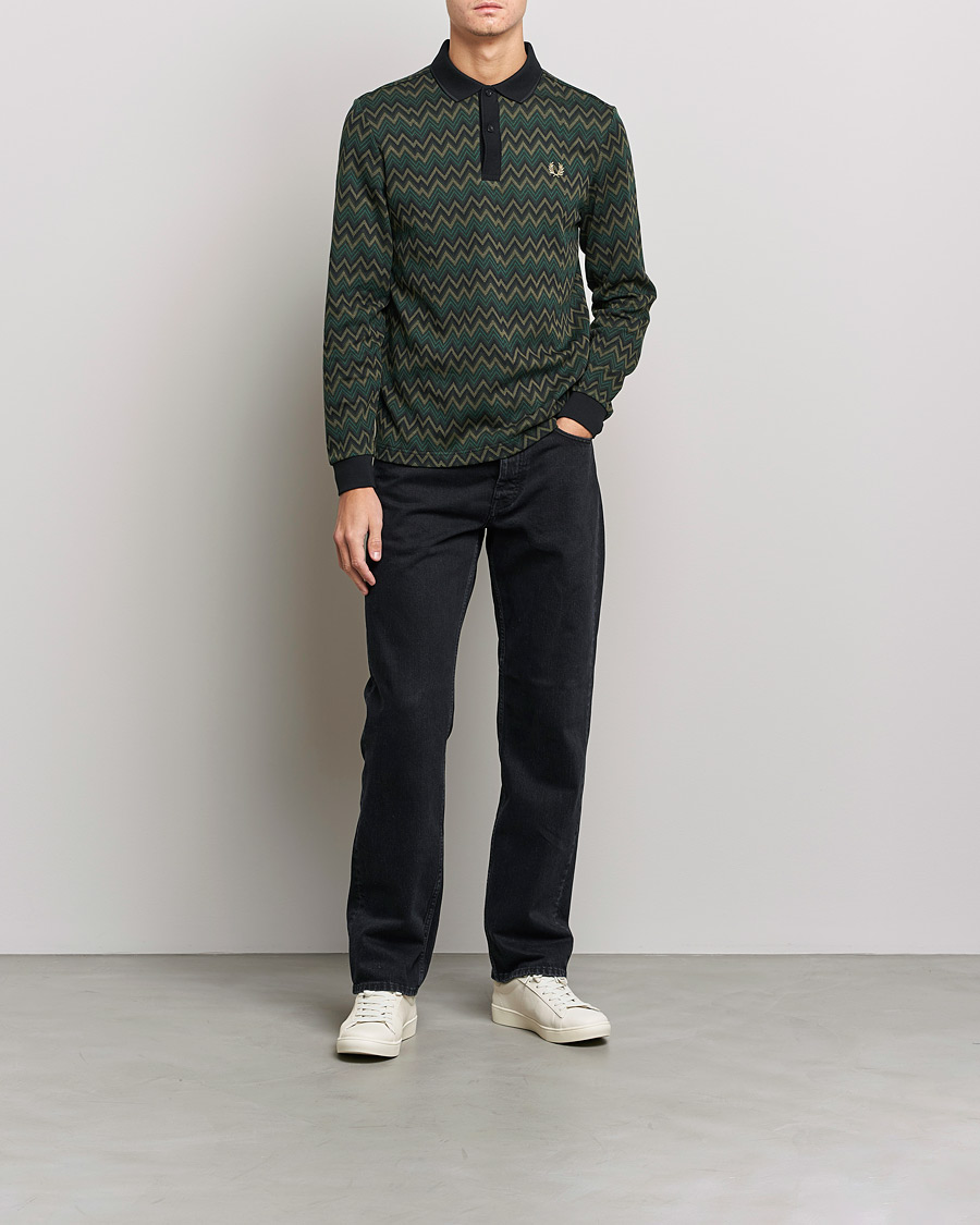 Mies | Puserot | Fred Perry | Jaquard Polo Shirt Night Green