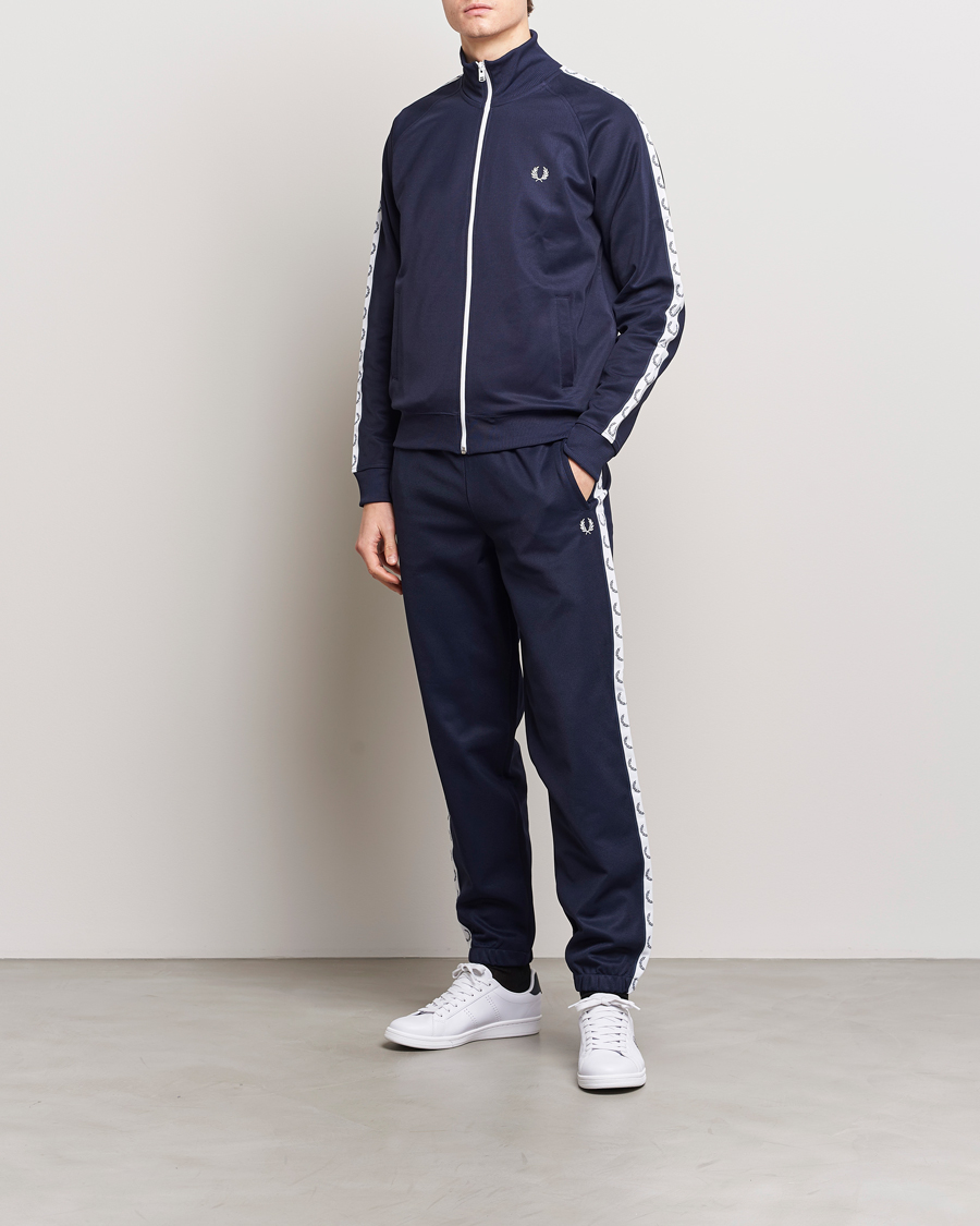 Mies | Puserot | Fred Perry | Taped Track Jacket Carbon blue