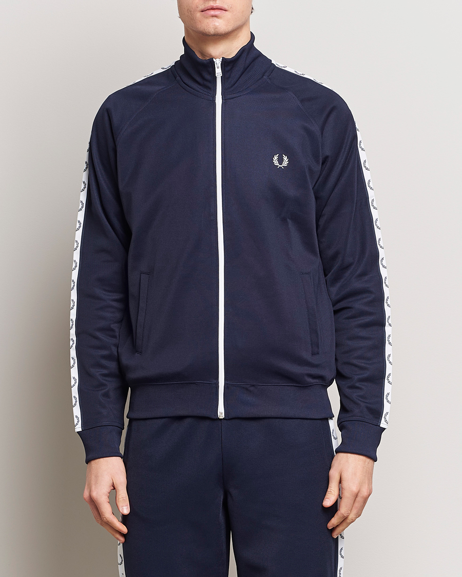Mies | Full-zip | Fred Perry | Taped Track Jacket Carbon blue