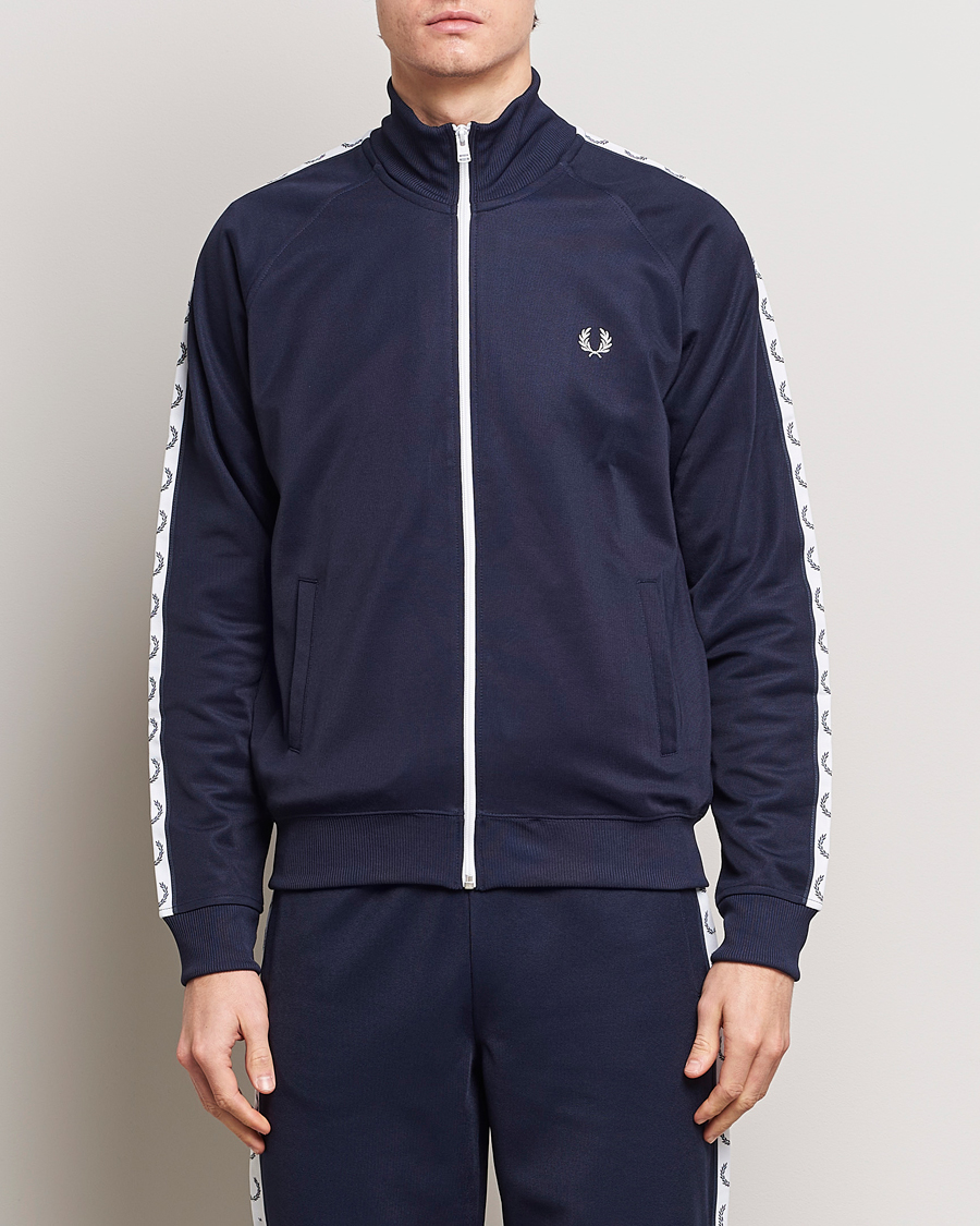 Mies | Puserot | Fred Perry | Taped Track Jacket Carbon blue